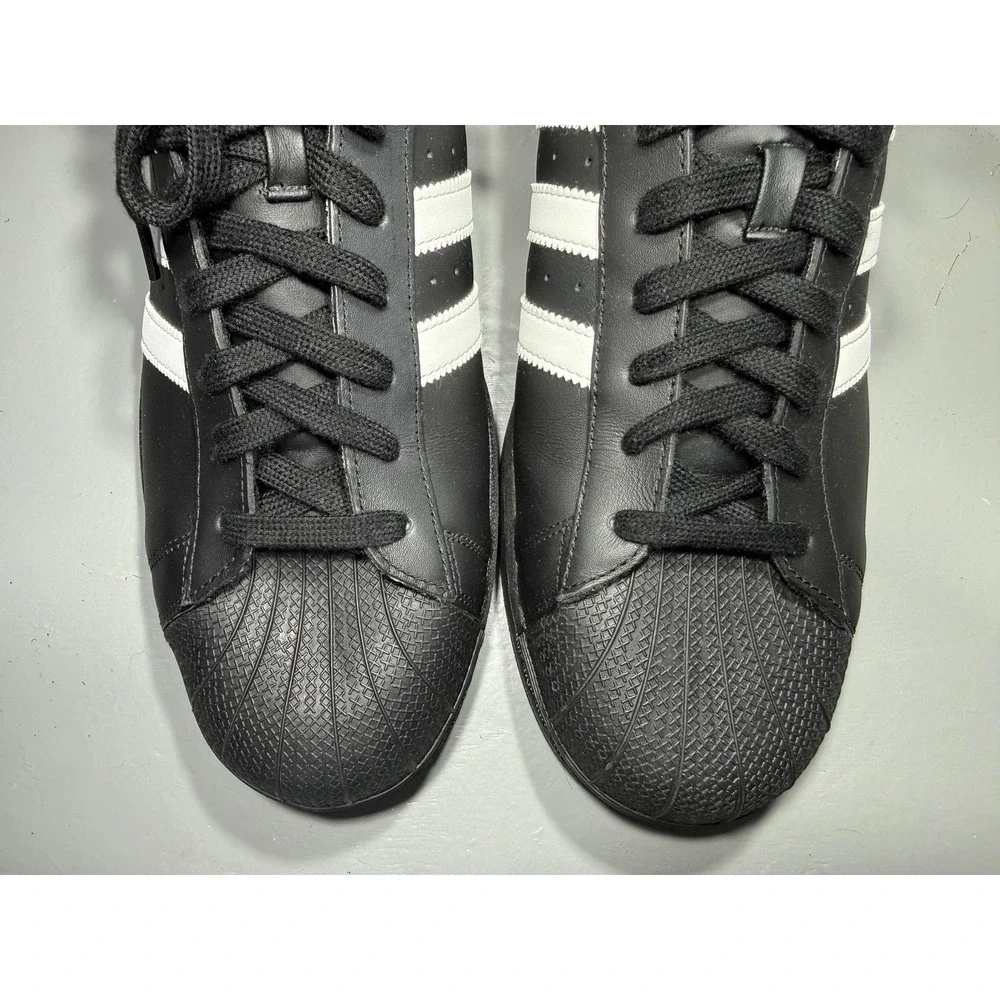 Adidas Superstar Shoes Mens Size 20 Black White Leather Shell Toe B27140 Classic - Picture 2 of 11
